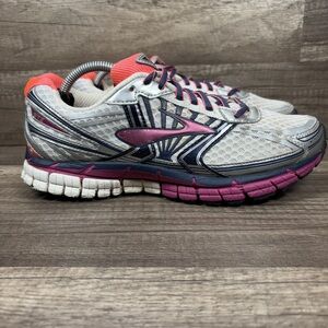 Brooks Adrenaline GTS 14 Silver Blue Purple Womens US Size 8.5 Wide 1201511D581